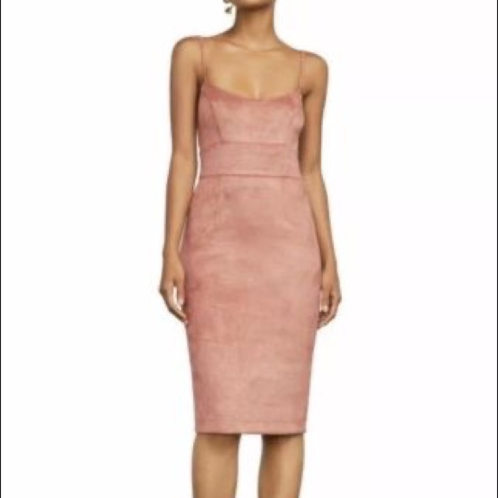 BCBGMaxAzria Alese Faux Suede Rose Dress